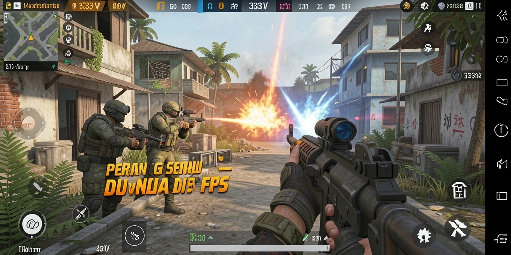 Tampilan seru pertempuran intens dalam gameplay 333V.