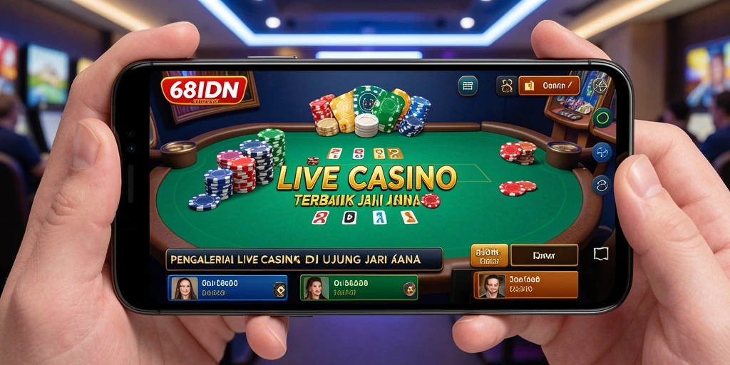 Tangkapan layar gameplay Live Casino di 68IDN yang menampilkan dealer profesional.