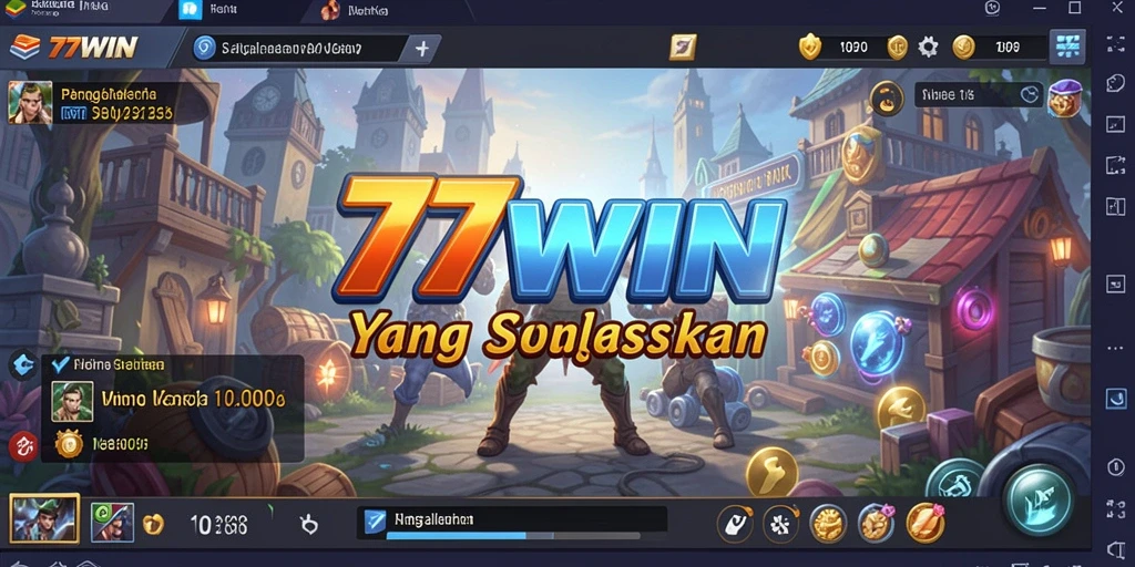 Screenshot 77WIN menunjukkan tampilan gameplay simulasi yang kaya.