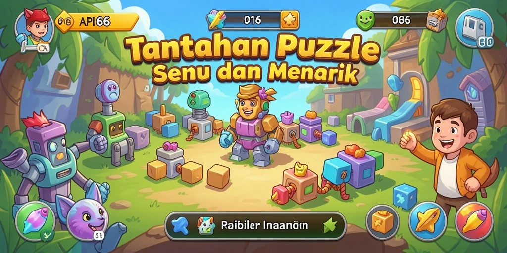 Screenshot utama API66 menampilkan gameplay menantang puzzle.