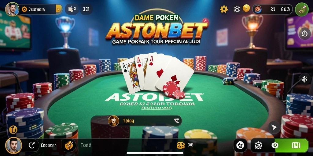 Gameplay Poker menarik dalam aplikasi ASTONBET dengan tampilan yang user-friendly.