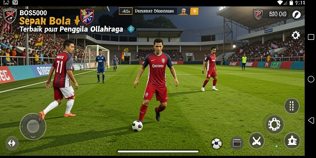Tampilan gameplay <strong>BOS5000</strong> yang menakjubkan dalam pertandingan sepak bola.