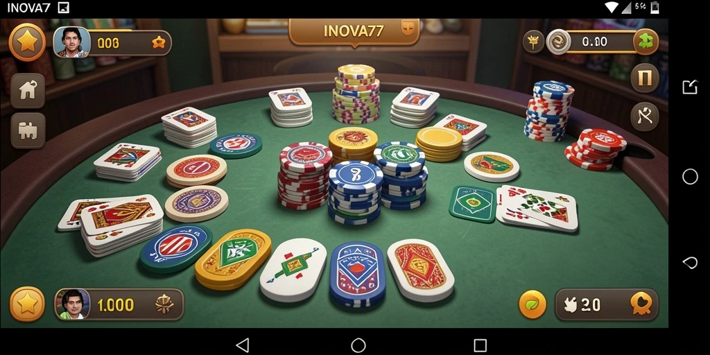 Screenshot gameplay INOVA77 yang menampilkan suasana bermain Gaple.