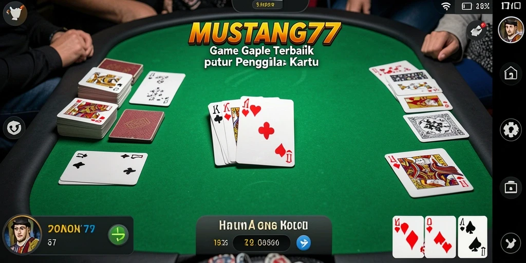 Tampilan menarik dari gameplay Gaple di MUSTANG77.