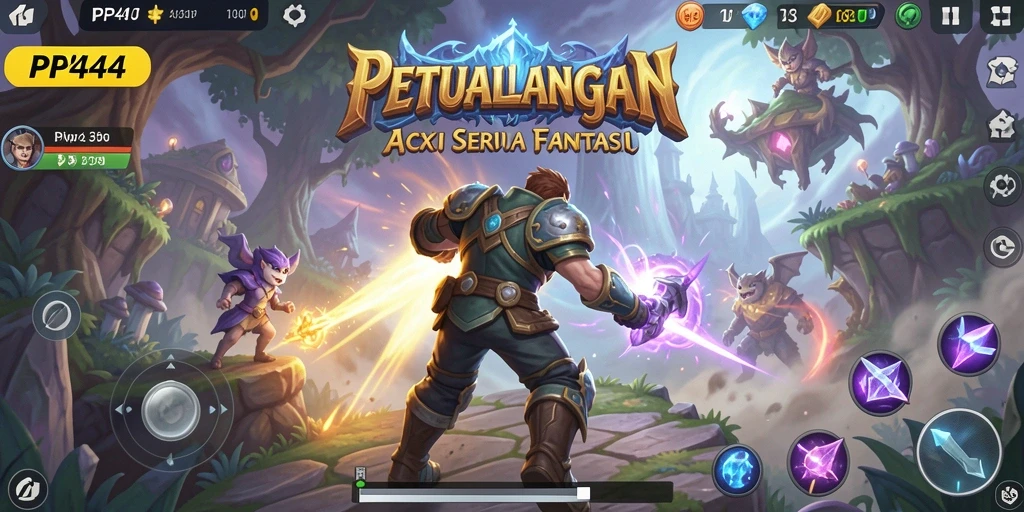 Tangkapan layar gameplay PP444 yang penuh aksi dan petualangan.