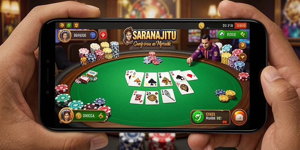 Tampilan menarik dari gameplay SARANAJITU yang menegangkan.