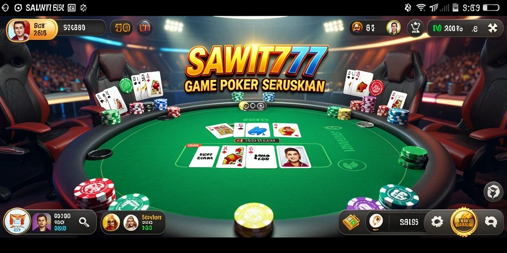 Tangkapan layar gameplay SAWIT777 menampilkan aksi Poker yang mendebarkan.