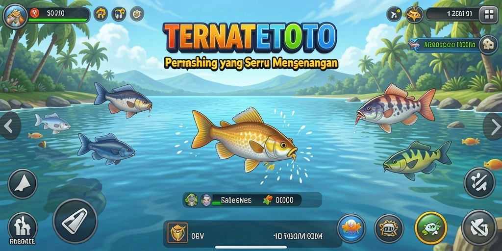 Screenshot gameplay TERNATETOTO yang menunjukkan aksi memancing yang seru.